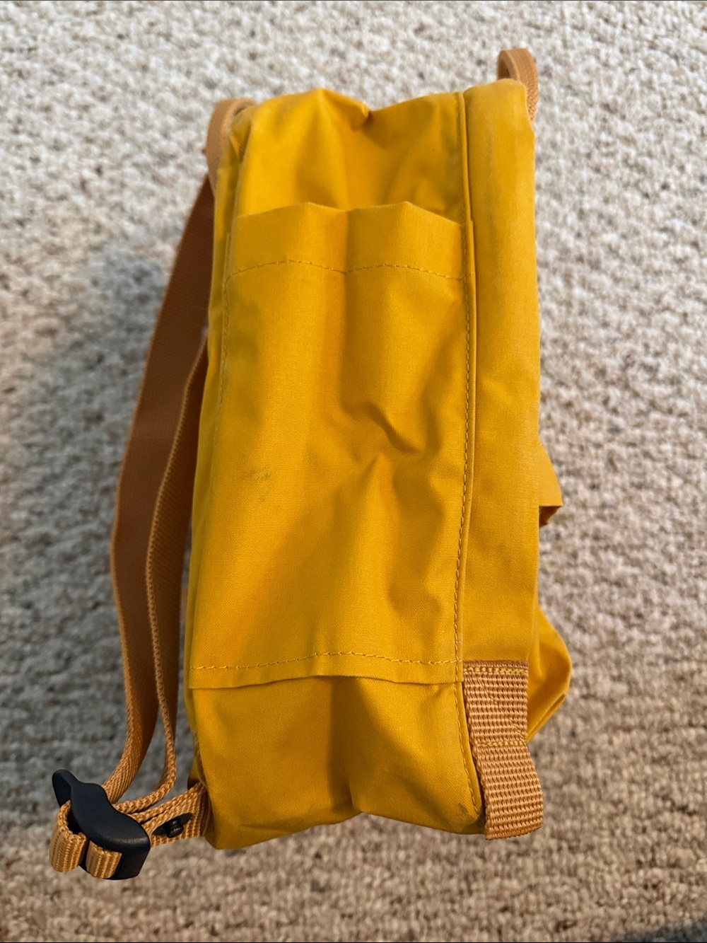 Fjallraven Kanken Kids Backpack in Mustard Yellow with Red Logo - Picture 4 of 6